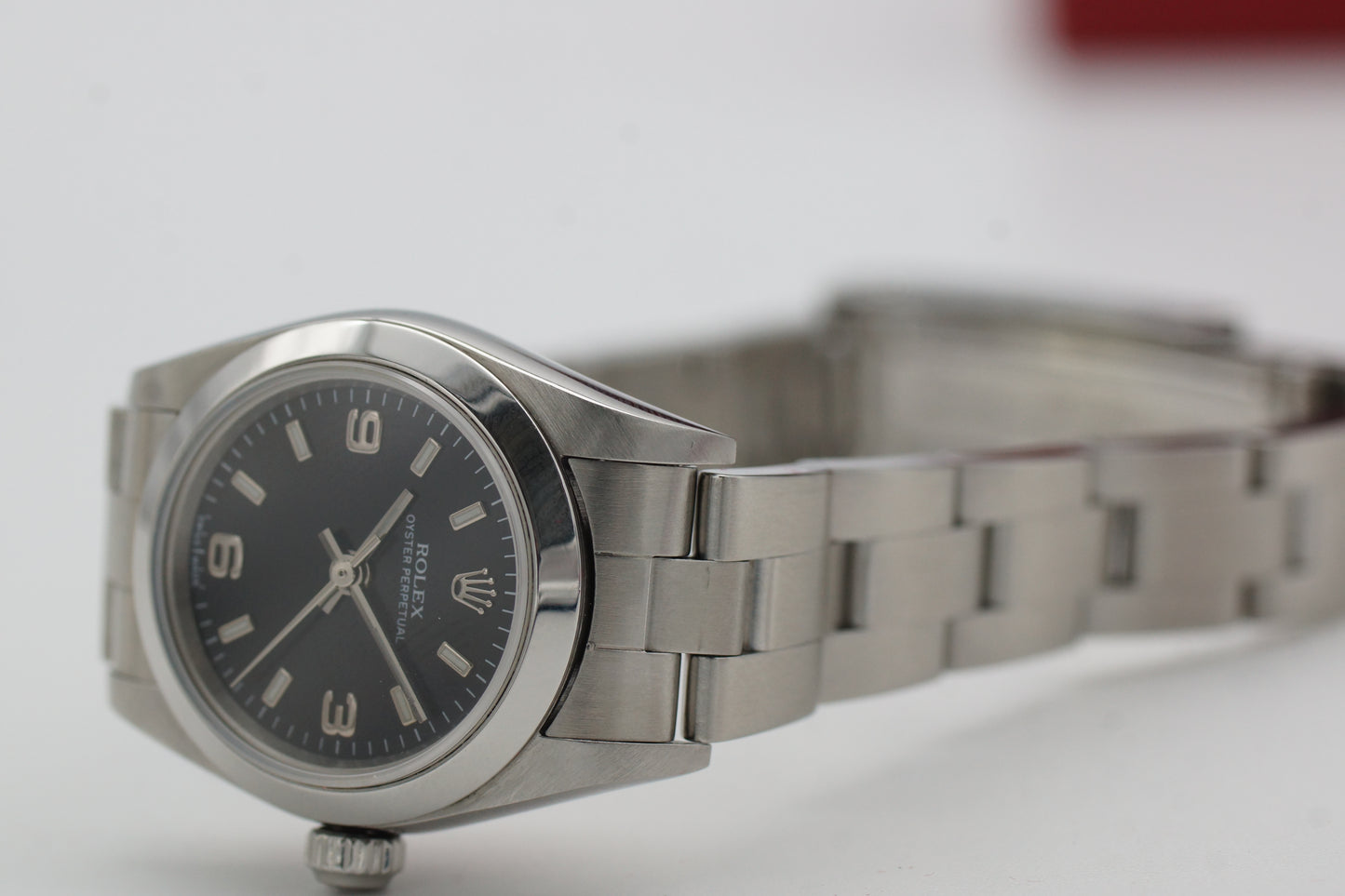 Rolex Lady Oyster Perpetual 76080 Schwarz Full-Set 2006