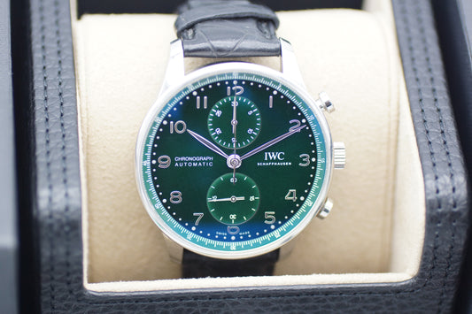 IWC Portugieser Chronograph IW371615 Grün Automatik Full-Set 2020