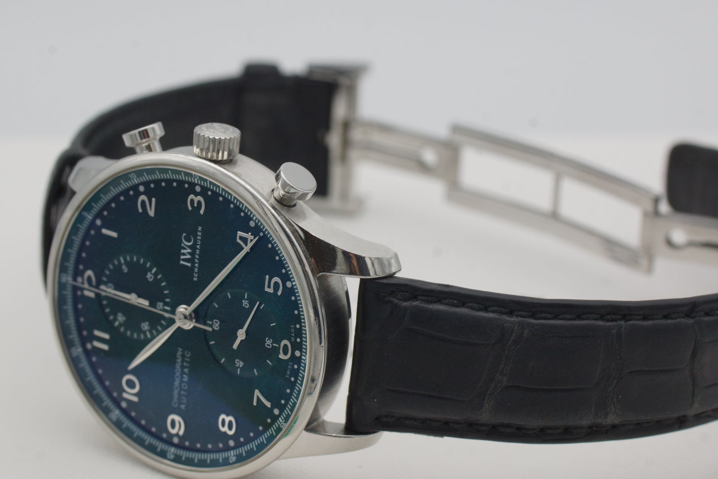 IWC Portugieser Chronograph IW371615 Grün Automatik Full-Set 2020