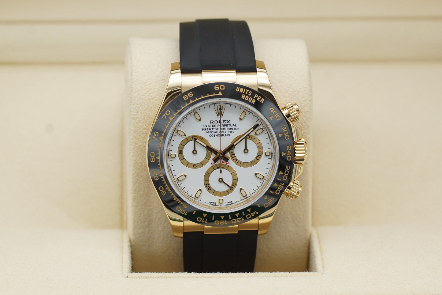 Rolex Cosmograph Daytona 116518LN Weiß Gelbgold 2022