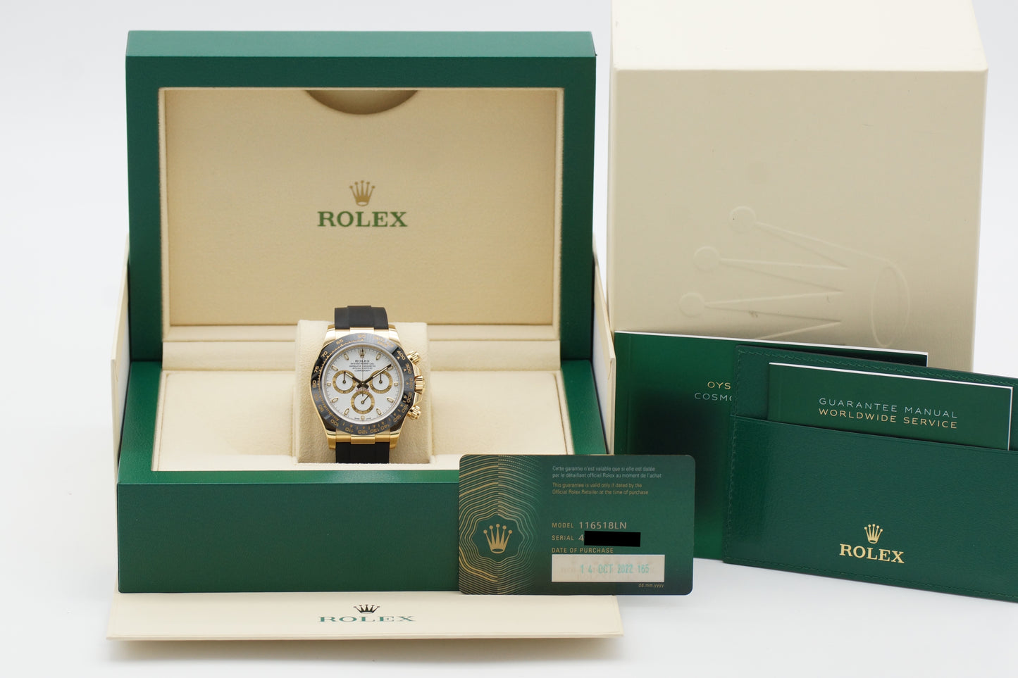 Rolex Cosmograph Daytona 116518LN Weiß Gelbgold 2022