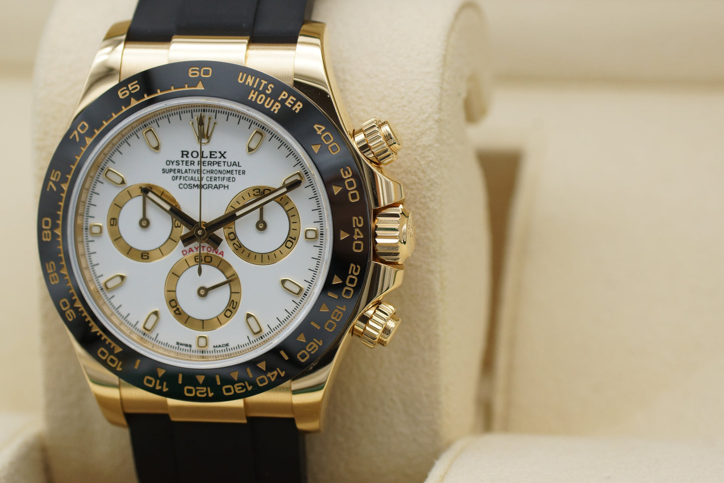 Rolex Cosmograph Daytona 116518LN Weiß Gelbgold 2022