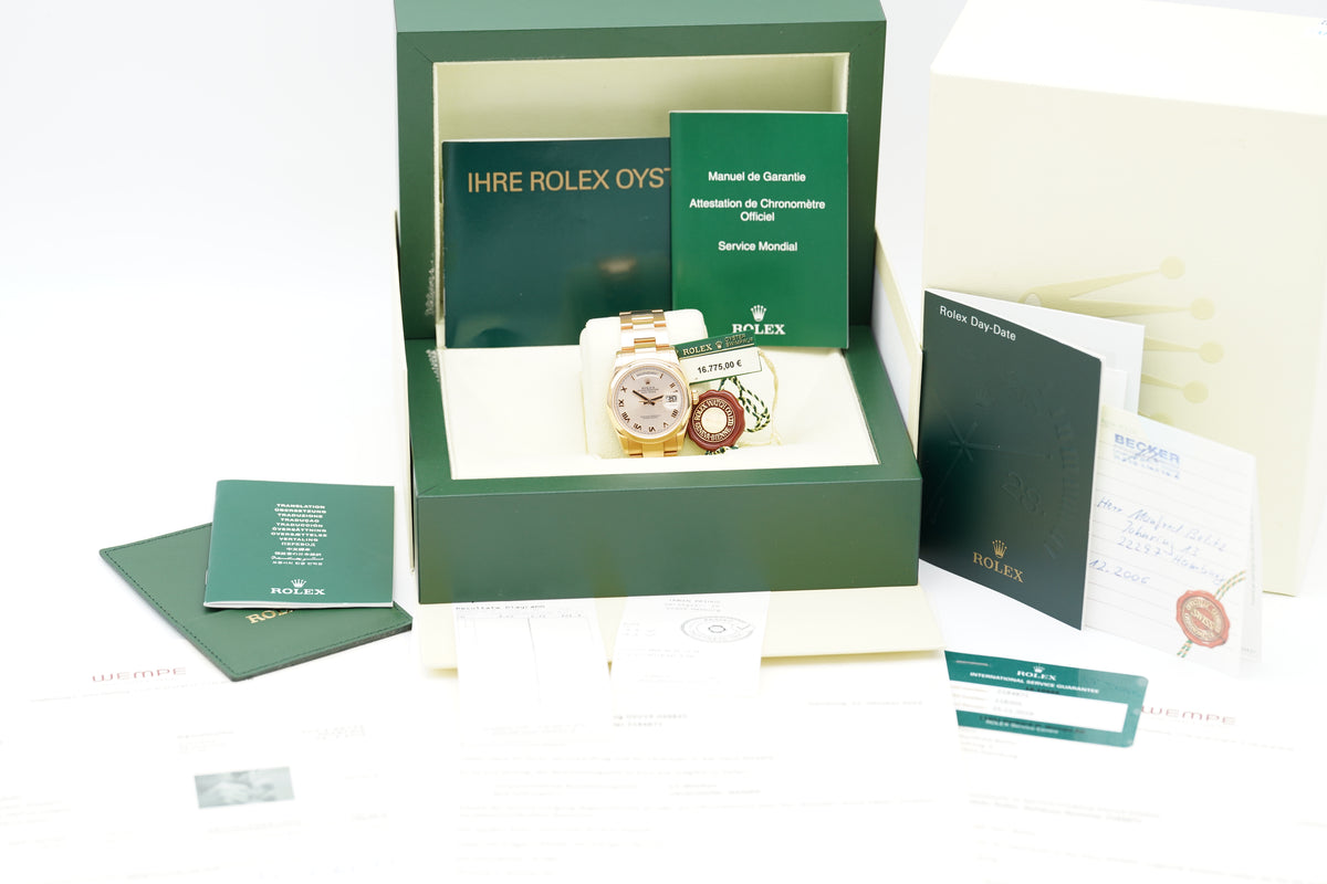 Rolex Day-Date 36 Roségold 118205 Roségold Full-Set 2006