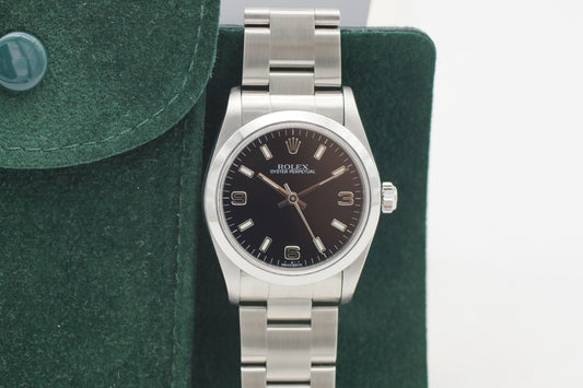 Rolex Oyster Perpetual 31 Schwarz 77080 Etui/Papiere 2003