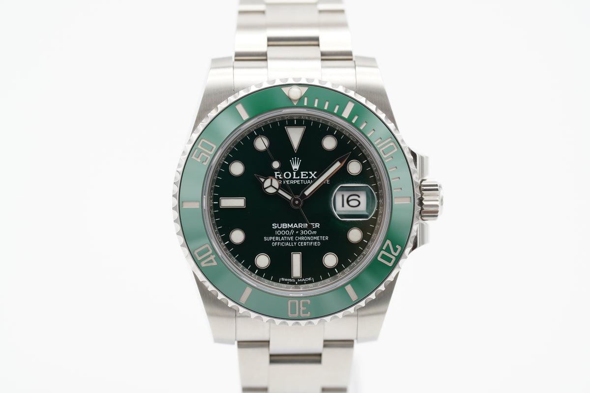 Rolex Submariner Date Hulk 116610LV Mk3 Grün Full-Set 2019 (LC100)