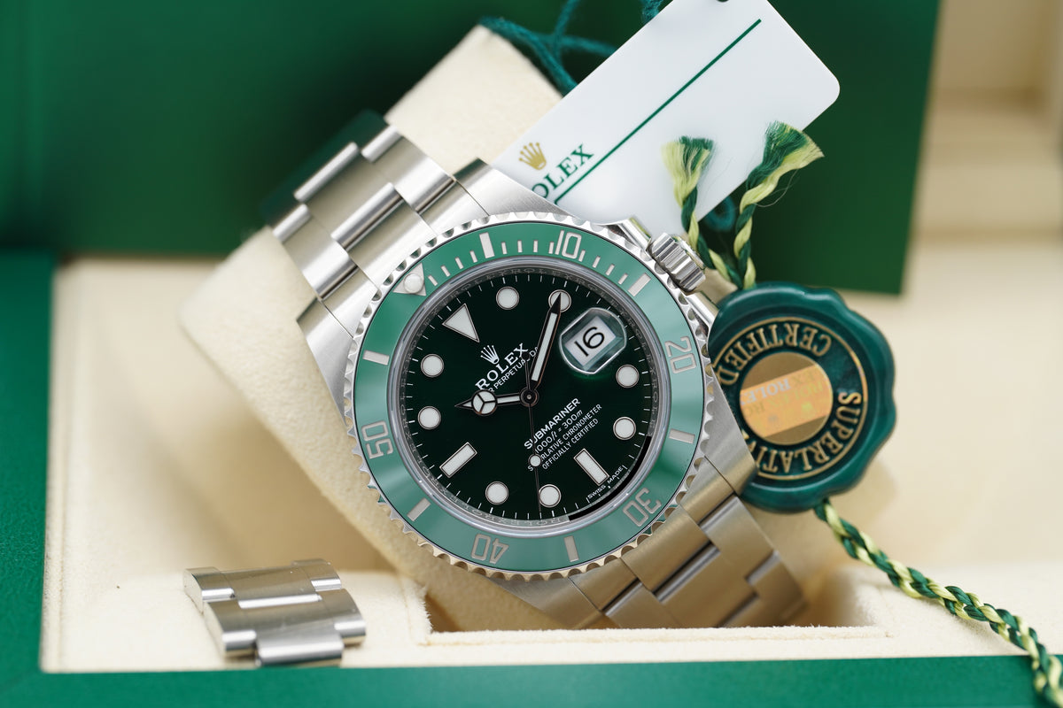 Rolex Submariner Date Hulk 116610LV Mk3 Grün Full-Set 2019 (LC100)
