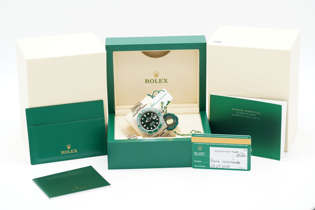 Rolex Submariner Date Hulk 116610LV Mk3 Grün Full-Set 2019 (LC100)