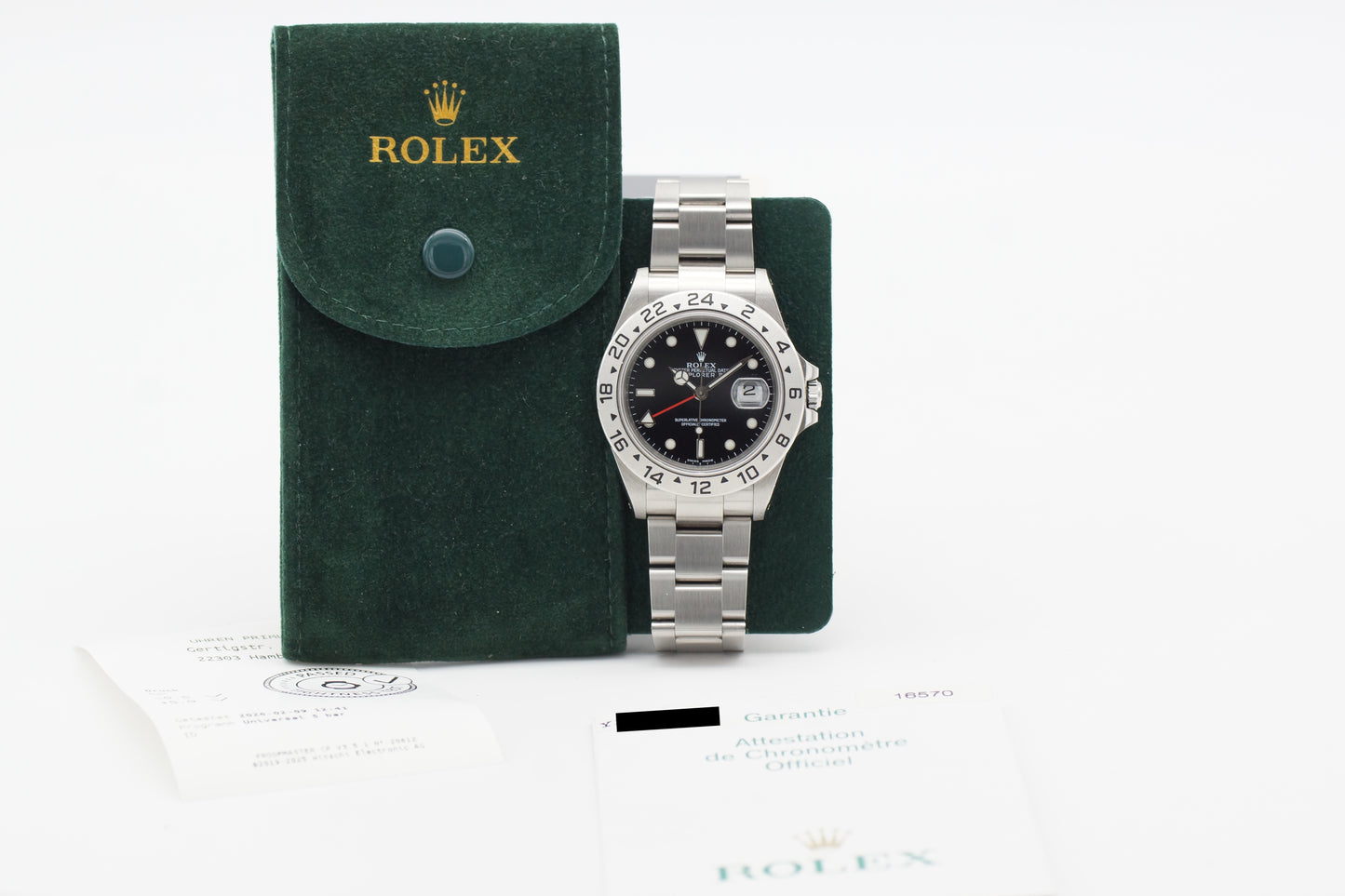 Rolex Explorer II 16570 Schwarz 40 mm Papiere 2003