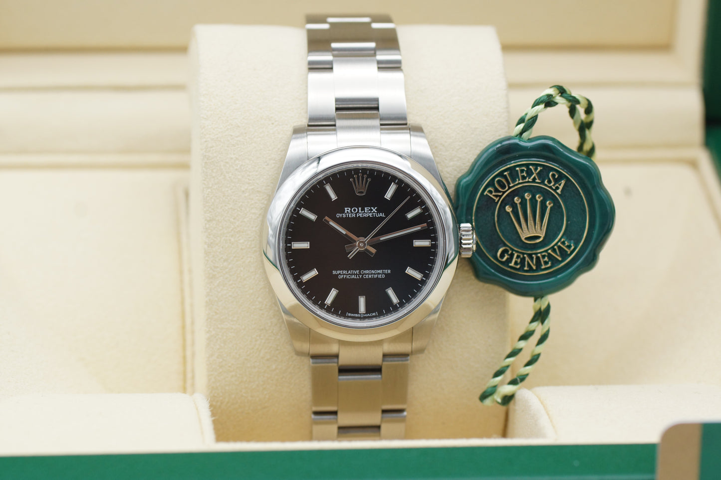 Rolex Oyster Perpetual 31 177200 Schwarz 2018 Full-Set