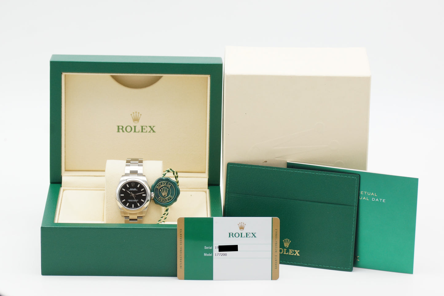 Rolex Oyster Perpetual 31 177200 Schwarz 2018 Full-Set