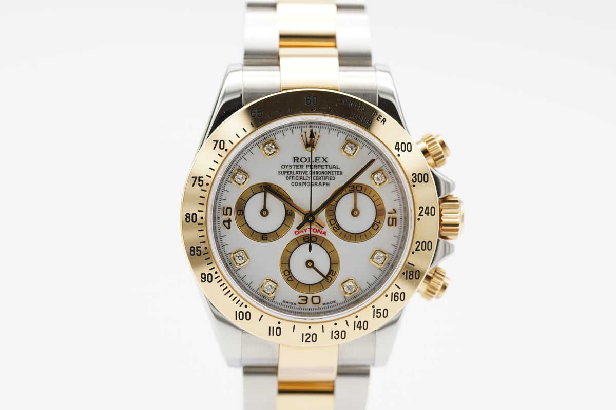 Rolex Daytona Chosmograph Stahl/Gold 116523 Weiß Full-Set 2007
