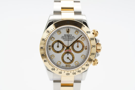 Rolex Daytona Chosmograph Stahl/Gold 116523 Weiß Full-Set 2007