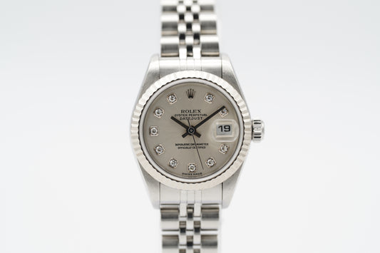 Rolex Lady-Datejust 79174G Silber Diamanten Full-Set 2003