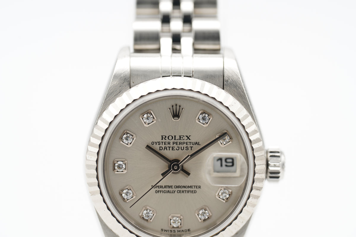 Rolex Lady-Datejust 79174G Silber Diamanten Full-Set 2003