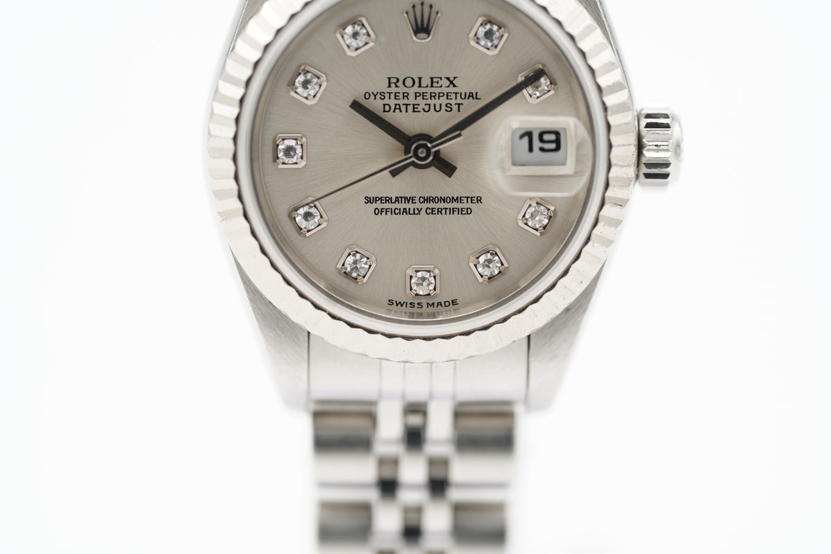 Rolex Lady-Datejust 79174G Silber Diamanten Full-Set 2003