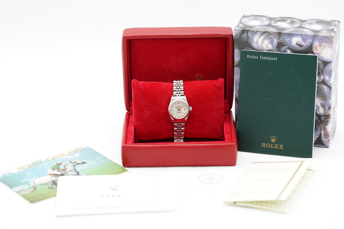 Rolex Lady-Datejust 79174G Silber Diamanten Full-Set 2003
