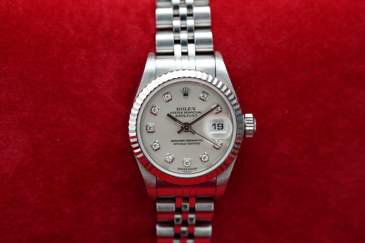 Rolex Lady-Datejust 79174G Silber Diamanten Full-Set 2003