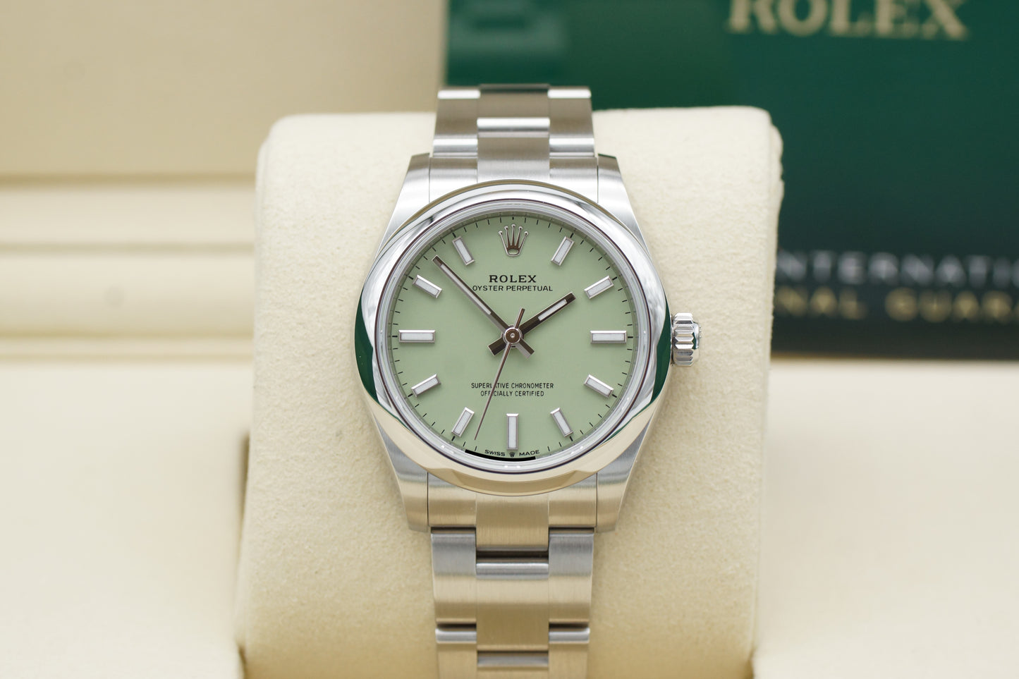 Rolex Oyster Perpetual 31 Pistachio 277200 Full-Set 09/2025 NEU