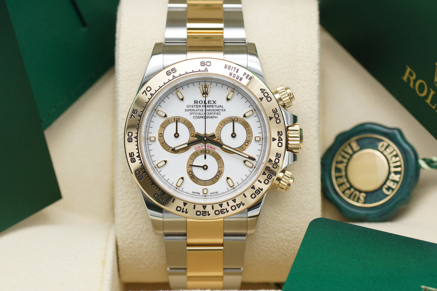 Rolex Cosmograph Daytona Weiß 116503 Stahl/Gold Full-Set 2021