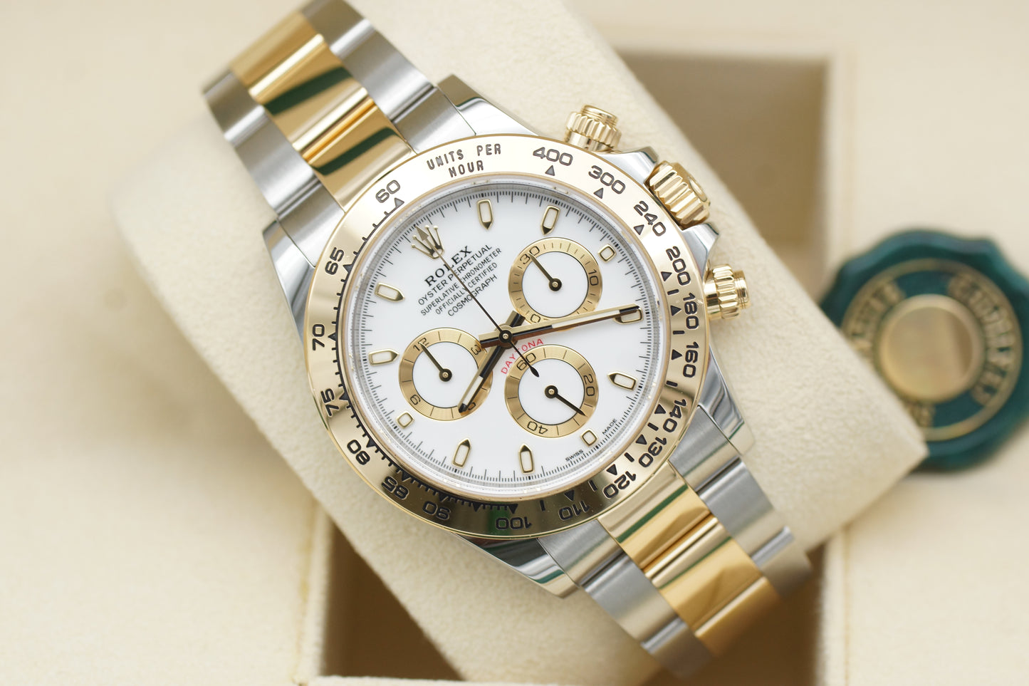 Rolex Cosmograph Daytona Weiß 116503 Stahl/Gold Full-Set 2021