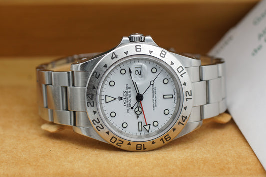 Rolex Explorer II 16570 Weiß 40 mm Full-Set 2003 LC100
