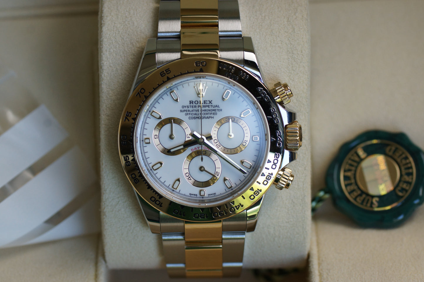 Rolex Cosmograph Daytona Weiß 116503 Stahl/Gold Full-Set 2021