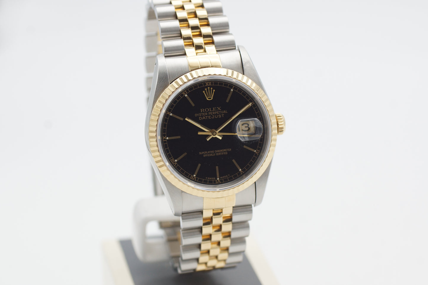 Rolex Datejust 36 Bicolor 16233 Schwarz 1991