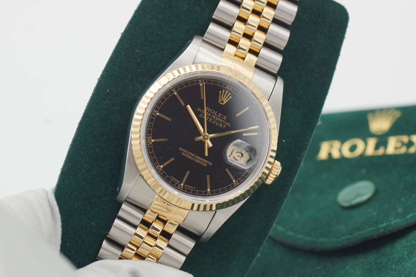 Rolex Datejust 36 Bicolor 16233 Schwarz 1991