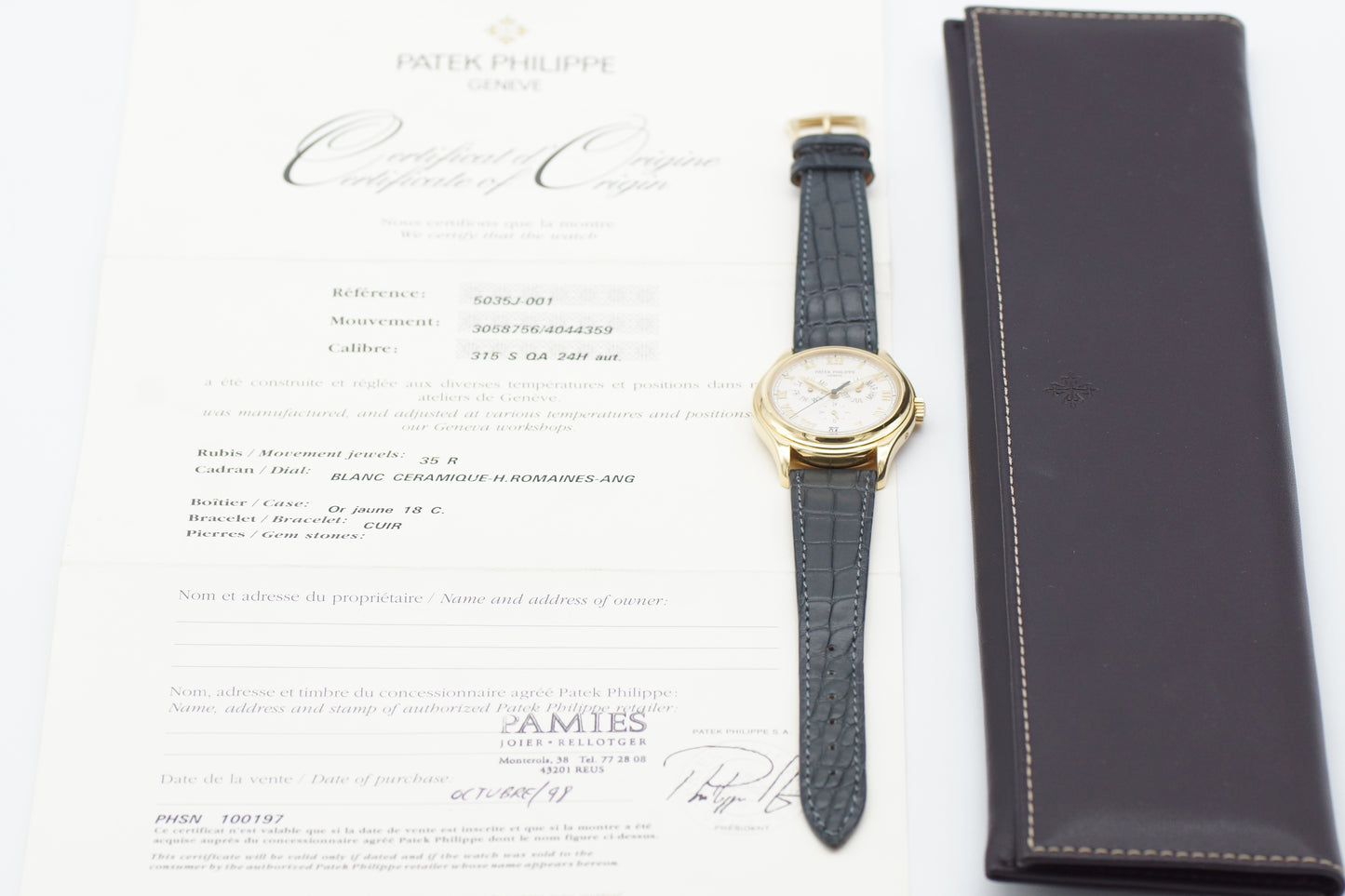 Patek Philippe 5035J Jahreskalender Annual Calendar Papiere 1998