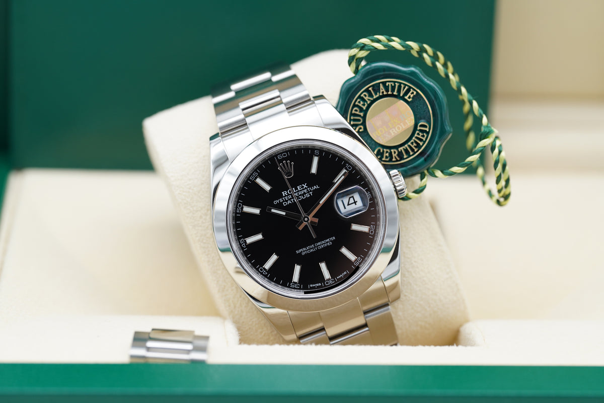 Rolex Datejust 41 126300 Schwarz Full-Set 2017 (LC100)