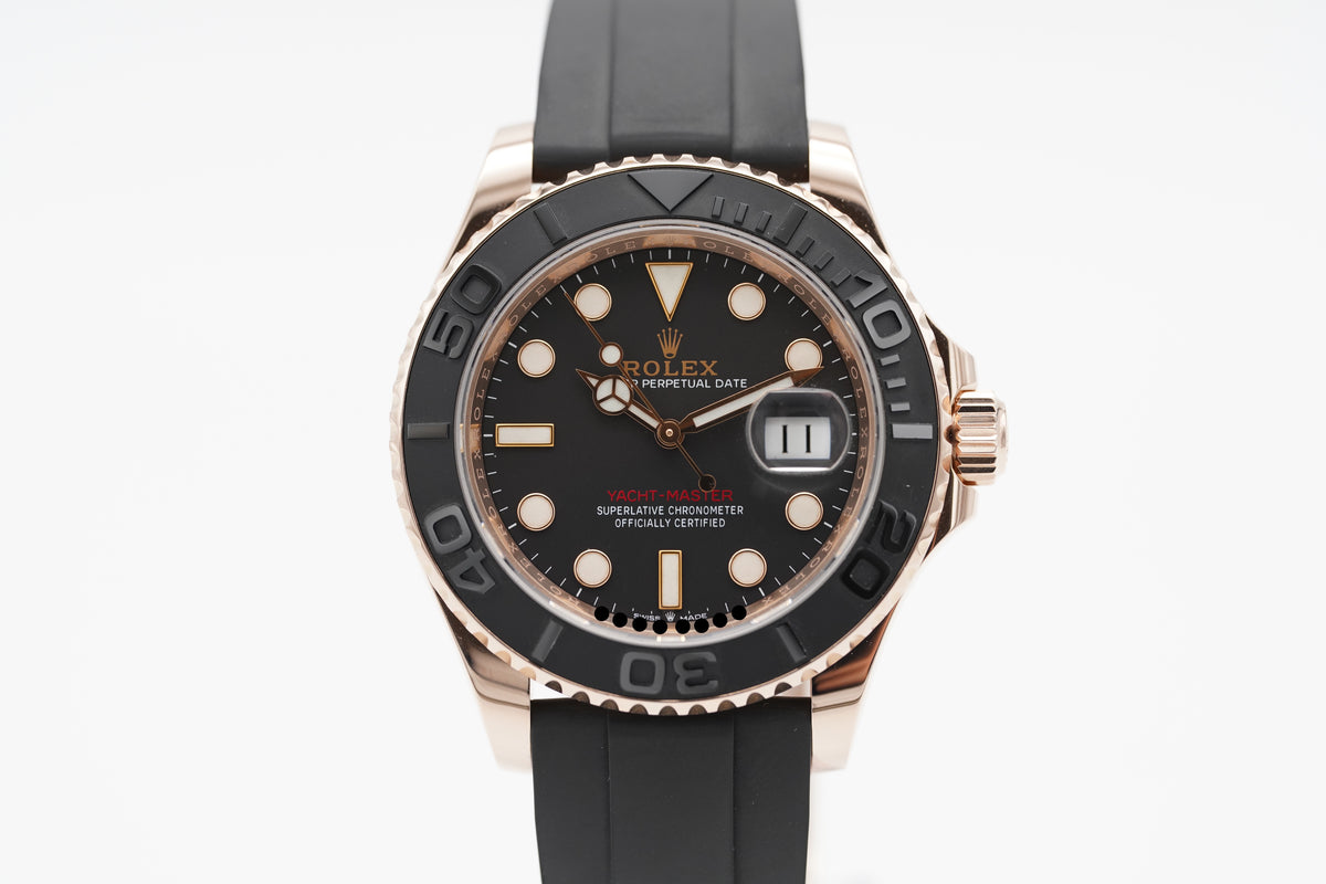 Rolex Yacht-Master 40 Schwarz Roségold 126655 Full-Set 2021