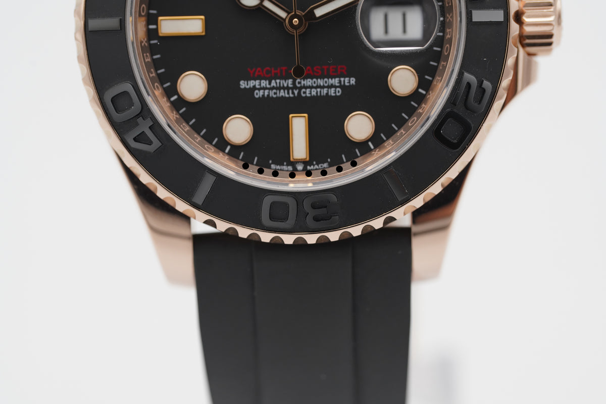 Rolex Yacht-Master 40 Schwarz Roségold 126655 Full-Set 2021