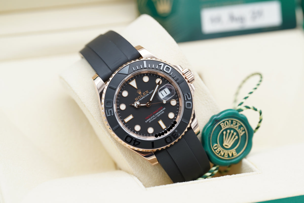Rolex Yacht-Master 40 Schwarz Roségold 126655 Full-Set 2021