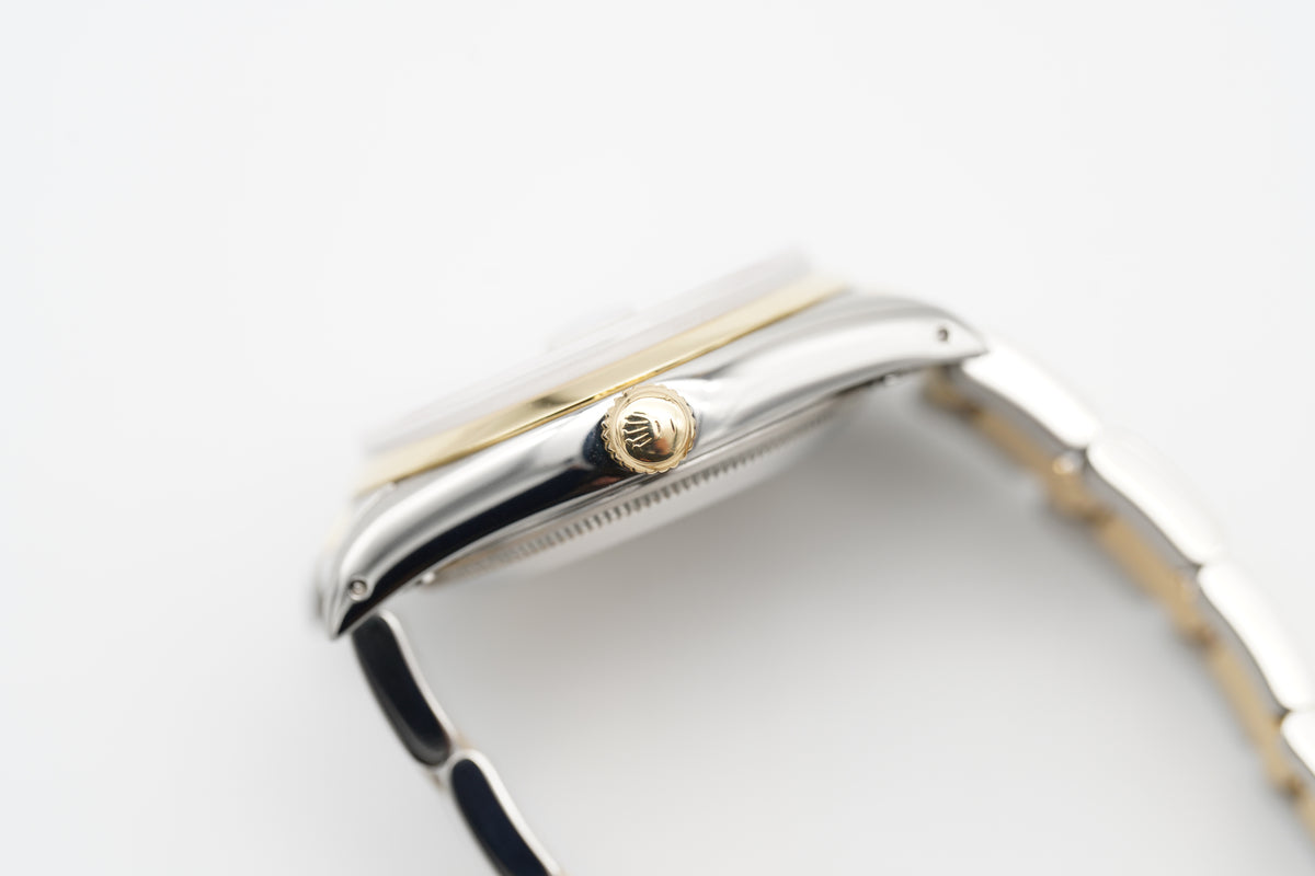 Rolex Oyster Perpetual 34 Bicolor Weiß 15233 1990