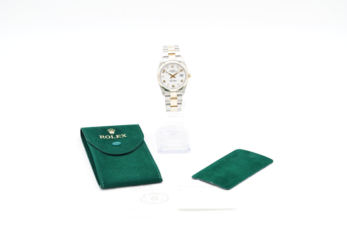 Rolex Oyster Perpetual 34 Bicolor Weiß 15233 1990