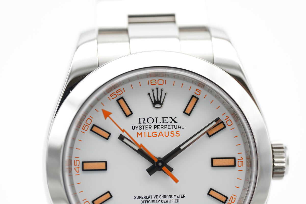 Rolex Milgauss 116400 40mm Weiß Etui 2008